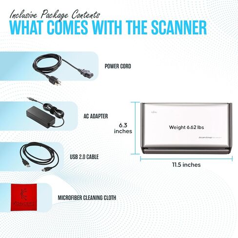 حزمة الماسح الضوئي S1500 FUJITSU ScanSnap Sheet-Fed - ضمان لمدة عام - مع محول تيار متردد 24 فولت، وكابل USB 2.0، وسلك طاقة وقطعة قماش للتنظيف من الألياف الدقيقة (متجددة) in Saudi Arabia