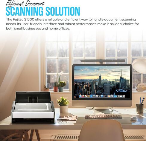 حزمة الماسح الضوئي S1500 FUJITSU ScanSnap Sheet-Fed - ضمان لمدة عام - مع محول تيار متردد 24 فولت، وكابل USB 2.0، وسلك طاقة وقطعة قماش للتنظيف من الألياف الدقيقة (متجددة) in Saudi Arabia