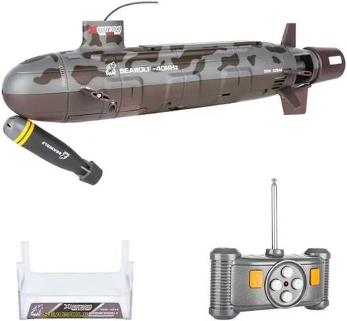 Lllunimon RC قارب التحكم عن بعد Seawolf الغواصة محاكاة نموذج الغوص سباق السفينة هدية للبالغين والأطفال، أخضر 27 ميجا هرتز in Saudi Arabia