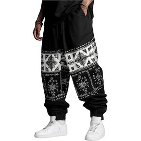SHENHE Men's Graphic Colorblock Joggers Cargo Pants Drawstring Streetwear Sweatpants