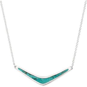 Silpada 'Reversible Boomerang' Compressed Turquoise Necklace in Sterling Silver, 16" + 2"