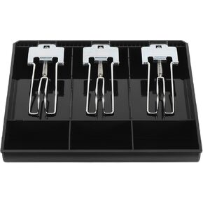 PATIKIL Money Tray Cash Register Drawer Insert Tray, Portable Currency Till Replacement Money Storage Box Organizer with Metal Clip, 3 Bill/3 Coin for Small Business Shop Supermarket Hotel