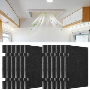 12 Packs RV Air Conditioner Replacement Filters - 7.5''x14''x0.4'' RV Air Filter Compatible With Dometic Duo Therm 3313107.103 & 3105012.003-50PPI RV Air Filter Foam Pad RV Accessories, Washable