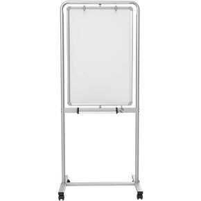 VIZ-PRO Double-Sided Magnetic Mobile Whiteboard, 24 X 36 Inches, Portrait Orientation, Aluminium Frame and Stand
