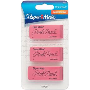 Mate Pink Pearl Erasers, Large, 3 Count(New)