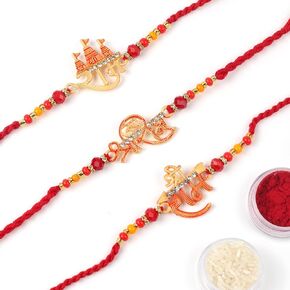 Rakhi for Brother - Set of 3 Rakhi Thread, Rakhi for Sister, Rakhi for Brother with Gift Set, Rakhi Bracelet for Loving Sibling, Father, Bhabhi, Bhaiya