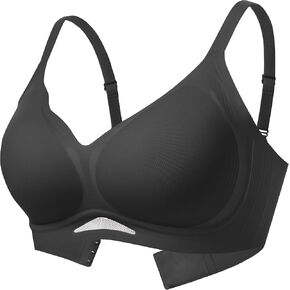 PRETTYWELL Wireless Bras for Women No Underwire Comfort Seamless Smoothing Bra Lift V neck Scalloped Padded Everyday Bra