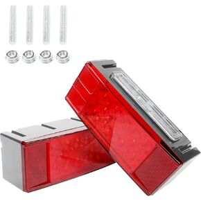 2PCS Trailer Lights,Boat Trailer Lights,Car Accessories 12V Tail Stop Turn Running Lights,Submersible LED Lights,Submersible Low Profile Rectangular Trailer Lights for Trailers,Truck,Boat