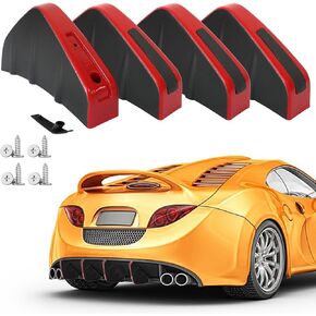 4 Pcs Car Rear Lower Bumper Wing Lip Diffuser Anti Crash Auto Shark Fin Spoiler Protector Car Rear Lower Bumper Splitter Universal Fit with Screw for Car SUV Truck in Saudi Arabia