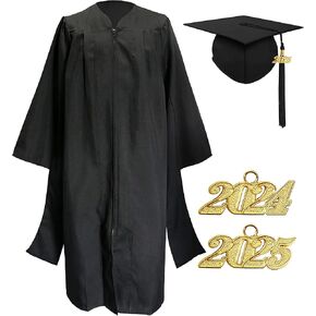 Graduation Master Cap and Gown Master Regalia with Black 2024 2025 Tassel Unisex