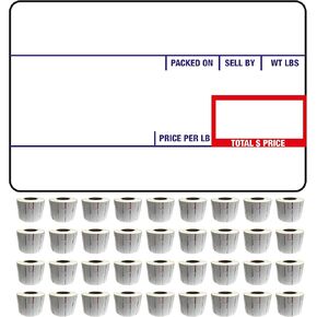 Celestial Printing Corp CAS LST-8010 Printing Scale Label, 58 x 40 mm, UPC, 36 Rolls Per Case, CAS Scale Labels 8010, Guaranteed Quality, Try It!., Red and Blue, 58x40 MM