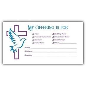 3 1/8" x 6 1/4" Church Offering Envelope - General - Dove and cross (Pack of 100)