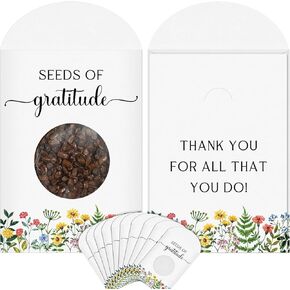 Fumete 50 Pcs Employee Appreciation Gifts Seed of Gratitude Seed Packets with Window Thank You Seed Packets Favors Coworker Thank You Gifts for Staff Teacher Nurse
