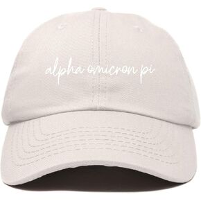 DALIX Alpha Omicron Pi Cursive Hat Fraternity Womens Embroidered Cap