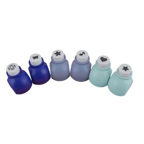 Westcott 00590 Mini Paper Punches, Fun Punch Set with Star, Heart, Music Note, Flower, Smiley Face, and Butterfly Paper Punches for Crafting and Scrapbooking, Set of 6, Blue