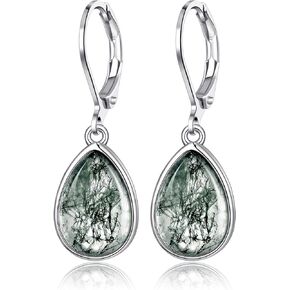 TALYKONG Moonstone Earrings for Women Teardrop Leverback Dangle Earrings for Girls (moonstone earrings)