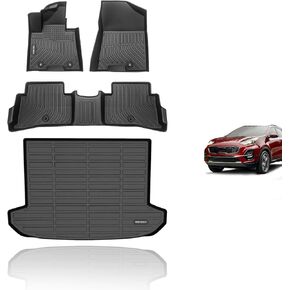 KELCSEECS® Floor Mats & Cargo Liner for 2025 2024 2023 Kia Sportage Hybrid All Weather Guard Car Mats Floor Liners Trunk Mat Cargo Mat Kia Sportage Hybrid Floor Mats Trunk Liner Accessories