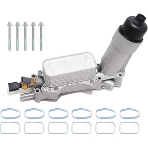 926-959 Aluminum Engine Oil Filter Housing Oil Cooler Kit with Gaskets & Sensors Compatible with 2011-2016 Chrysler Charger Challenger Journey Wrangler Ram Promaster 3.6L