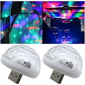 2PCS USB LED Car Interior Atmosphere Lamp, Mini Portable Vehicle Decoration Night Light, 5V Plug-in USB Automotive Ambient Smart Lighting Accessories, Universal for SUV, Truck, RV