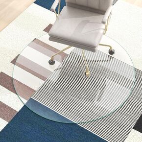 NeuType Glass Chair Mat, Tempered Glass Office Chair Mat for Carpet or Hardwood Floor - Effortless Rolling, Easy to Clean, Best for Your Home or Office Floor (46" Round x 1/4", Transparent)