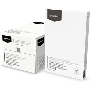 Amazon Basics - ورق طباعة متعدد الأغراض معاد تدويره بنسبة 30%، 5 رزم، عدد 2500 (5 عبوات من 500)، 11 بوصة × 17 بوصة، أبيض