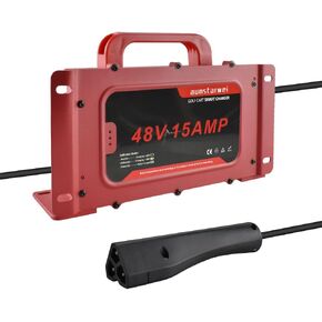 48V 15A RXV Golf Cart Battery Charger for Ez-Go EZgo TXT, with RXV Plug 3 Prong Connector, IP67 Waterproof