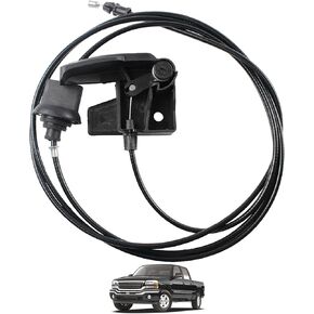 Car Hood Release Cable Handle Assembly Compatible with 1999-2007 Chevrolet Avalanche Silverado Suburban Tahoe GMC Sierra Yukon 1500 2500 3500 Cadillac Escalade ESV Replaces 15142953