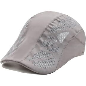 Quanhaigou Men's Sport Cap Quick-Drying Sun Newsboy Hat Adjustable Beret Ivy Cap Cabbie Flat Hats