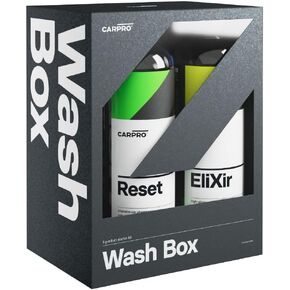 CARPRO Wash Box - 5 Products Including: Elixir, Reset, Microfiber Wash Mitt, DHydrate Drying Towel & 2 Face No Lint Towel - Everything to Wash Your Car All Season Long, 16 Treatments