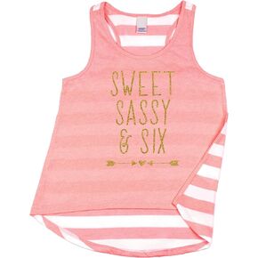Bump and Beyond Designs Girl 6th Birthday Outfit Six Year Old Birthday Girl Tank Top
