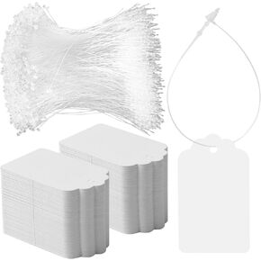 1000 Pieces White Marking Tags Jewelry Price Tags with 1000 Pieces Plastic Snap Locks White Display Tags for Pricing Shoes Clothes Gift Jewelry