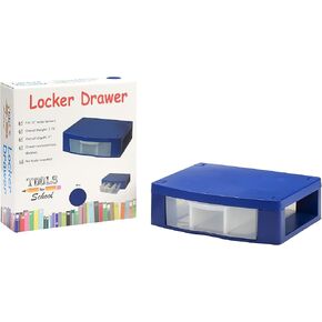 Locker Organizer Removable Drawer Dividers Organizer - Adjustable Storage Drawers for Jewelry, Notebooks, Pens and Makeup - made from Strong ABS Plastics (Blue, Single Drawer)