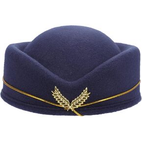 Stewardess Hat Uniform Cosplay Hat Flight Attendant Costume Airline Stewardess Costume Band Costume Hat Stewardess Beret Hat Air Hostess Hat Woolen Accessories Halloween Ladies