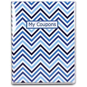 9-Pocket Coupon Organizer Portfolio - Chevron Blue