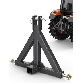 3 Point 2" Trailer Hitch Receiver Orange for Category 1 Tractors, Heavy Duty Towing Hitch Tractor Drawbar Attachment Category 1 Compatible with BX, Kubota, John Deere, NorTrac, Kioti, Yanmar