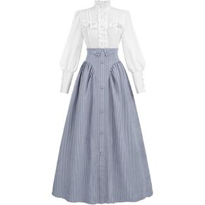 NSPSTT Renaissance Costume Women Victorian Edwardian Dress for women Renaissance Shirt Skirt Medieval Outfits