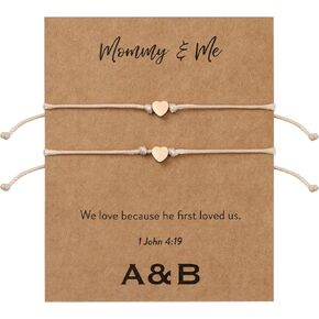 Mom & Daughter Bracelet, ‘Mommy & Me’ Matching Bracelets For Mother & Daughter, Christian Gift For Mom, Mother’s Day, Christian Gift For Daughter 1 John 4:19 Bracelet (set of 2) Bible Verse Bracelets