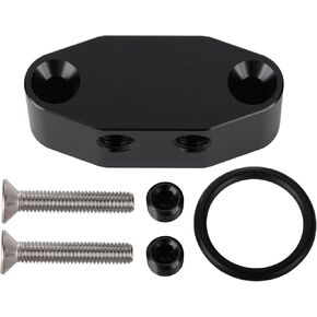 LS Twin Turbo Dual 1/8 NPT 90 Degree Oil Feed Line Adapter Oil Supply Port Plate Sliver