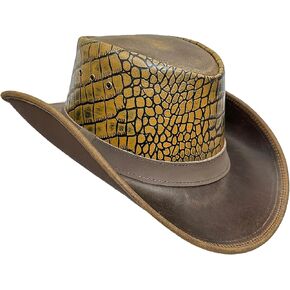 Leather Cowboy hat for Men & Women Durable Handcrafted Lightweight Shapeable Classic Western Hats for Men