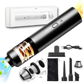 Car Vacuum Cleaner, 15000Pa Brushless Car Vacuum Cordless, 2 Speeds, Type-C Fast Charging, 400ml Dust Cup, Low Noise Handheld Vacuum for Car Home Pet Office