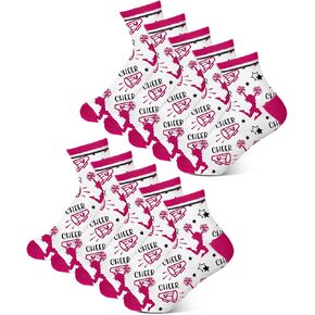 24 Pairs Ankle Cheer Socks Cheerleading Team Cheerleader Socks for Women Girls Cheer Accessories Gifts