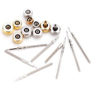 Rolex Winding Stem,Watch Stem and Crown Replacement Parts,Rotary Watch Crown,Watch Stems and Crowns Stainless Steel Watch Crown Spring Bar Set Watch Repairing Tool Accessory
