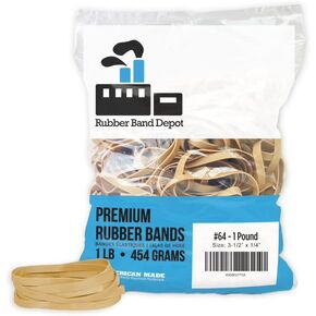 Rubber Bands, Rubber Band Depot, Size #64, Approximately 320 Rubber Bands Per Bag, Rubber Band Measurements: 3-1/2" x 1/4'' - 1 Pound Bag