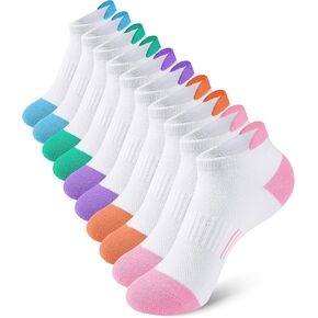 10 Pairs Kids Socks for Boys Girls Low Cut Athletic Ankle Socks Half Cushioned Crew Cotton No Show Socks
