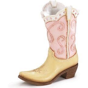 Pink Ladies Cowboy Cowgirl Boot Vase - Great Western Country Home Accent !!