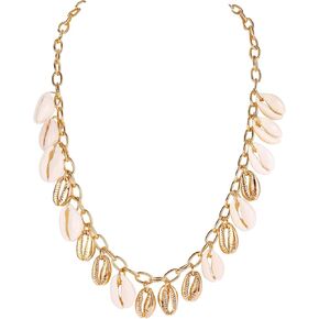 Firstmeet Boho Beach Shell Necklace Handmade Summer Conch Choker Vacation Gift for Women