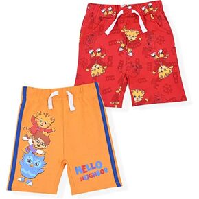 Daniel Tiger's Neighborhood Fred Rogers Company Boys 2 Pack Shorts with Drawstring for Toddler