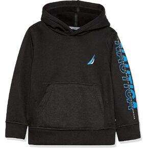 Nautica Boys' Long Sleeve Fleece Pullover Hoodie, Comfortable, Relaxed Fit