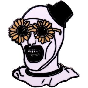 Sunflower Sunglasses Glasses Art the Clown Terrifier Captain Spaulding House of 1000 Corpses Horror Movie Halloween 1.25" Enamel Pin