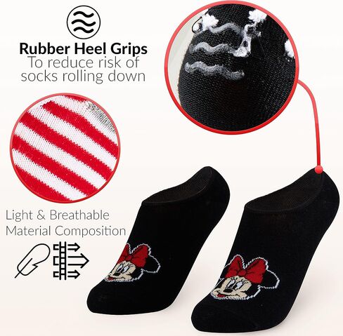 Disney Invisible Socks Girls No Show Minnie Mouse Kids 5 Pack Invisible Socks in Saudi Arabia
